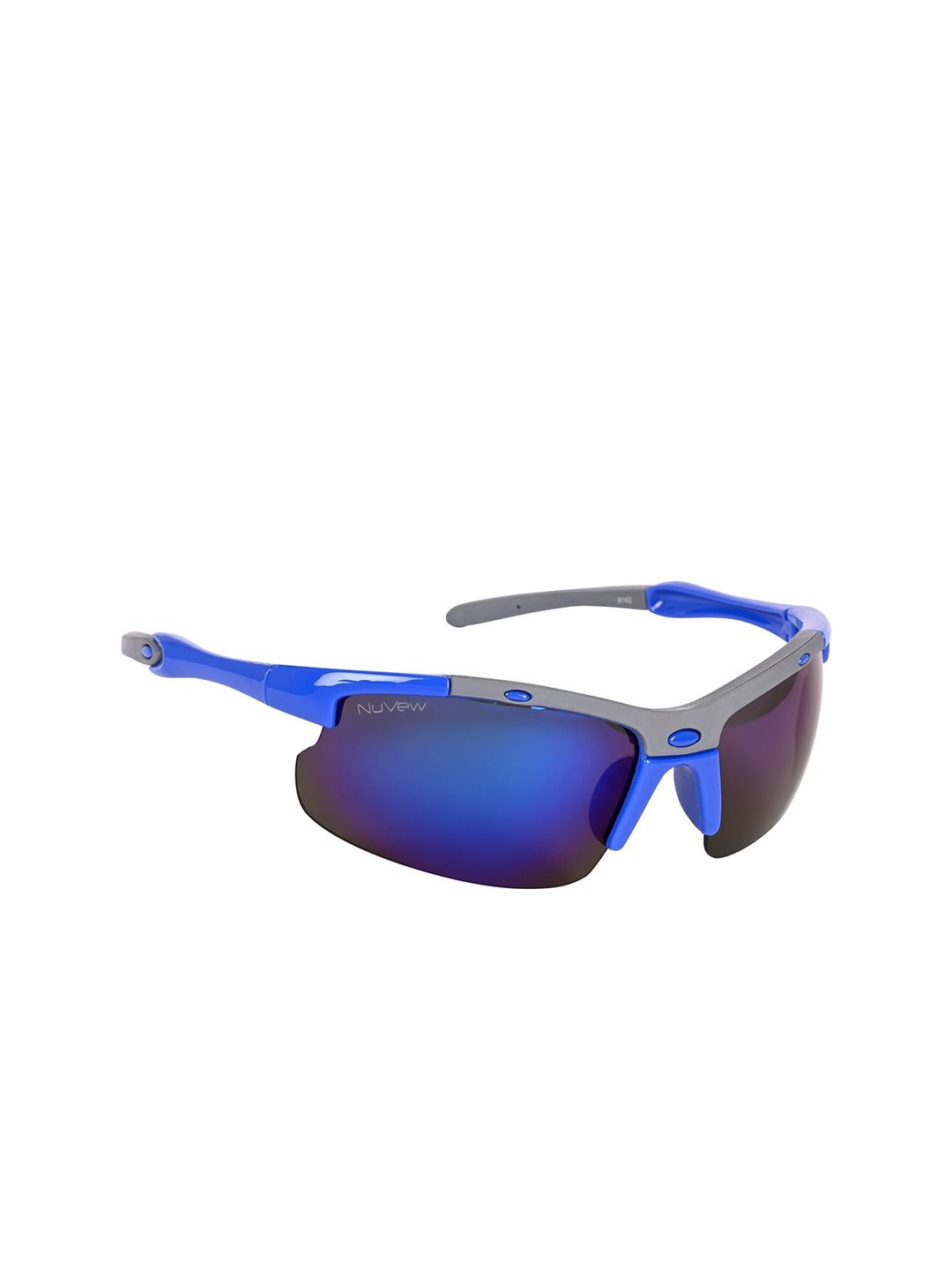 NuVew Unisex Sports Sunglasses with UV Protected Lens ES_16599-34-NW-9142-fBLPR-BLGY-SPWA