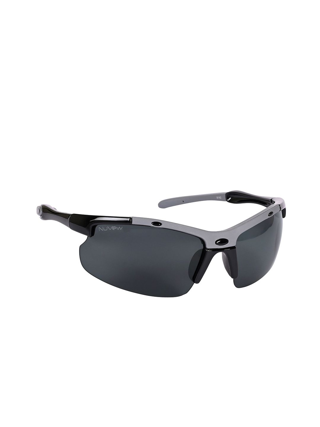 NuVew Unisex Sports Sunglasses with UV Protected Lens-ES_16602-34-NW-9142-BLK-BKGY-SPWA