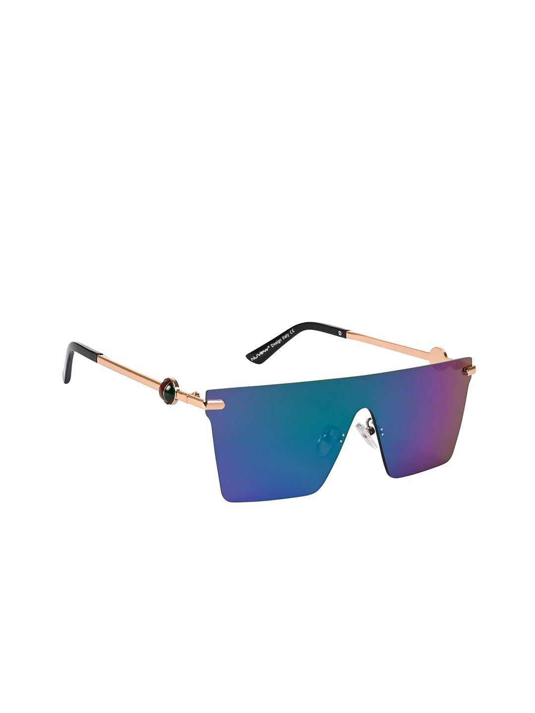 NuVew Unisex Wayfarer Sunglasses with UV Protected Lens ES_16625-34-NW-2333-fGRBL-GLGR