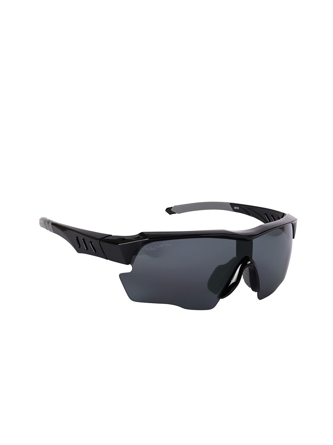 NuVew Unisex Sports Sunglasses with UV Protected Lens ES_16598-34-NW-8818-BLK-BKGY-SPWA