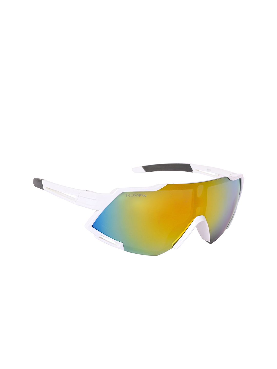 NuVew Unisex Sports Sunglasses with UV Protected Lens ES_16603-34-NW-9806-fGLD-WHGY-SPWA