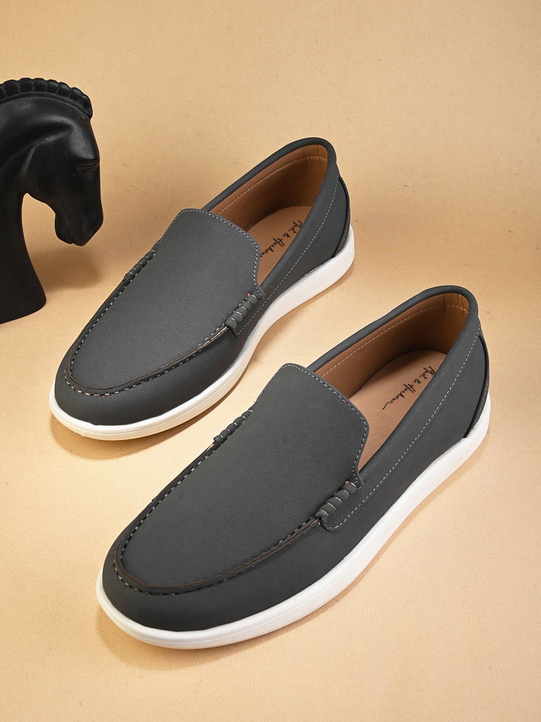 Mast & Harbour Men Textured Suede Loafers