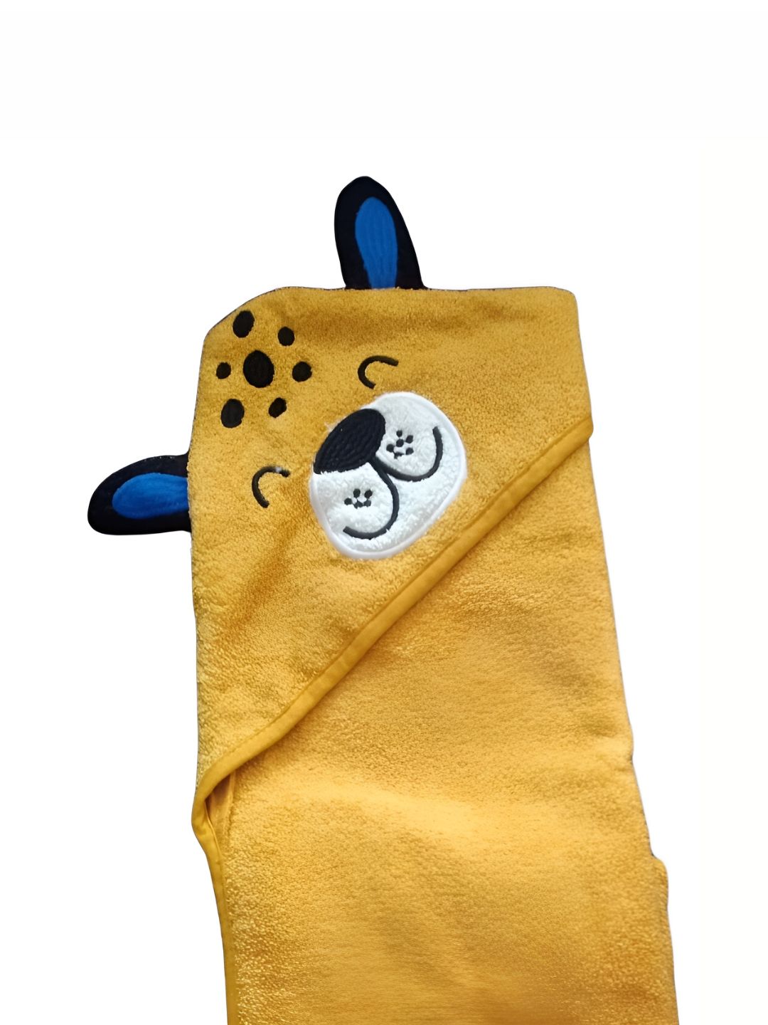 GAB Yellow & Blue Printed Cotton 400 GSM Bath Towel