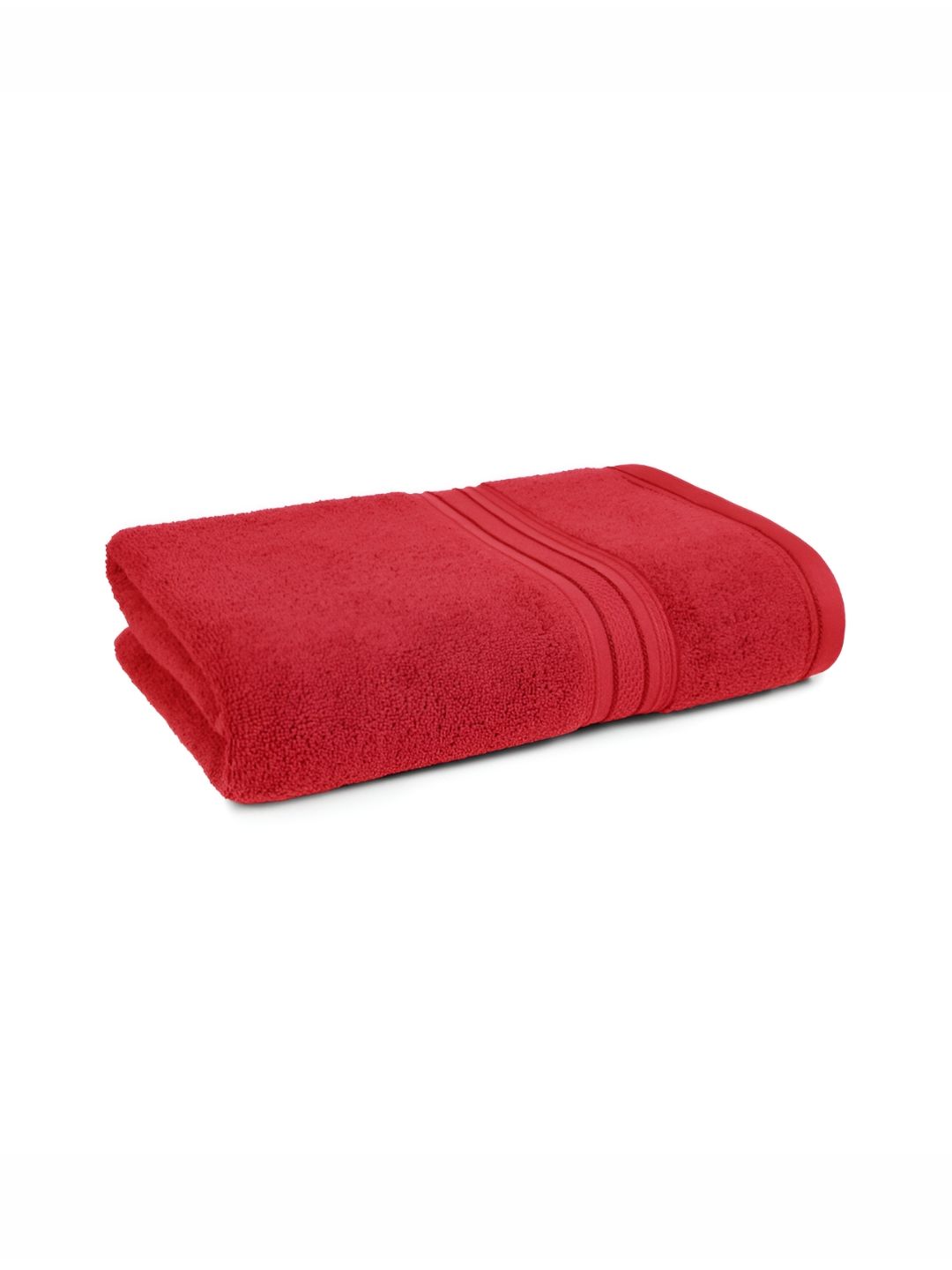MYTRIDENT Red Cotton 500 GSM Bath Towel