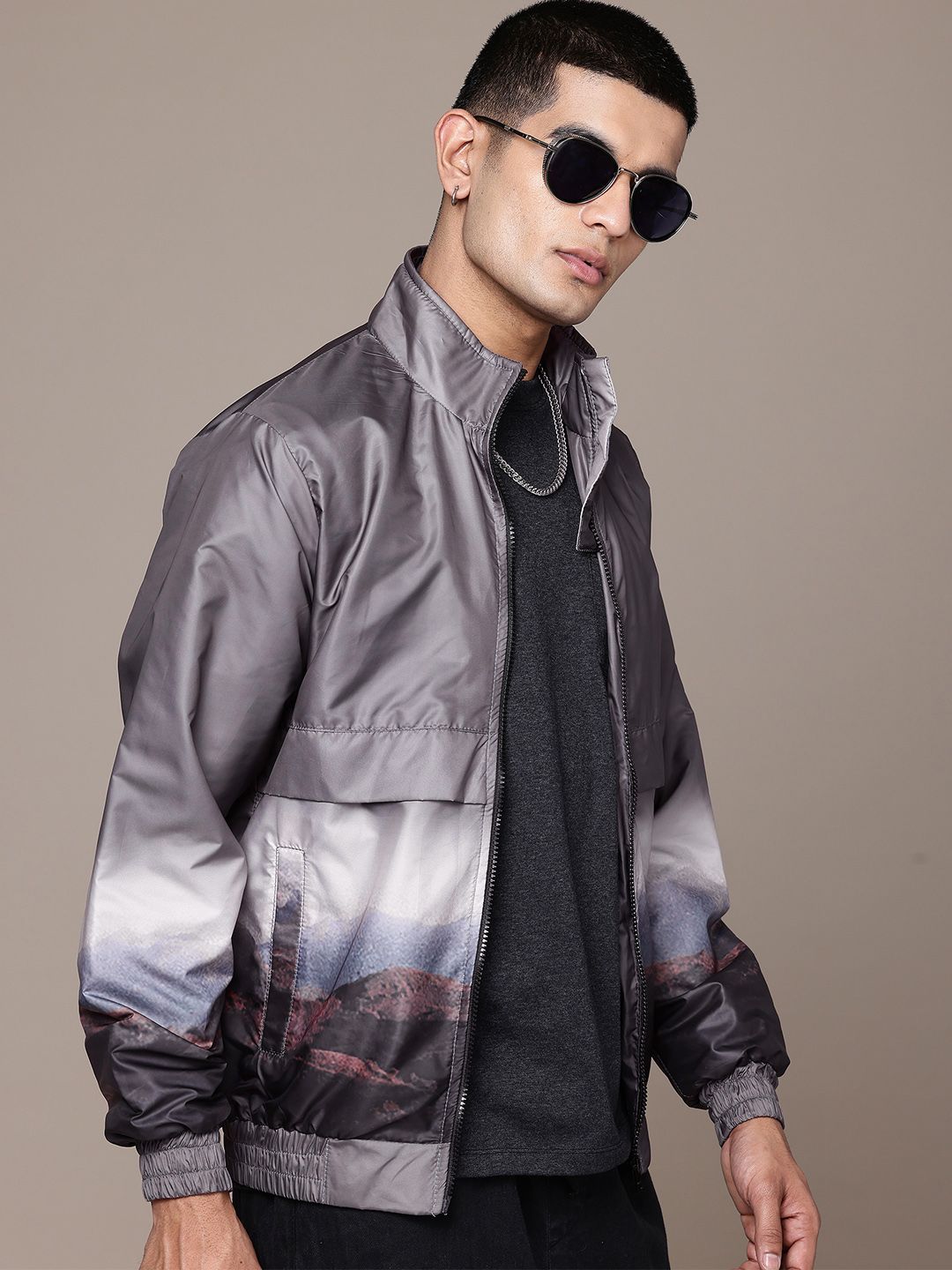 The Roadster Lifestyle Co. Men Printed Tailored Jacket