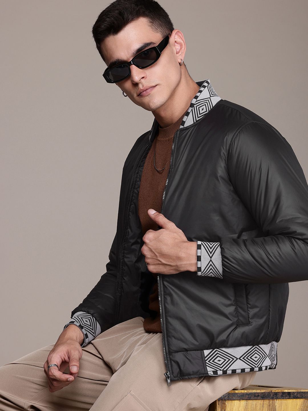 The Roadster Life Co. Mandarin Collar Bomber Jacket