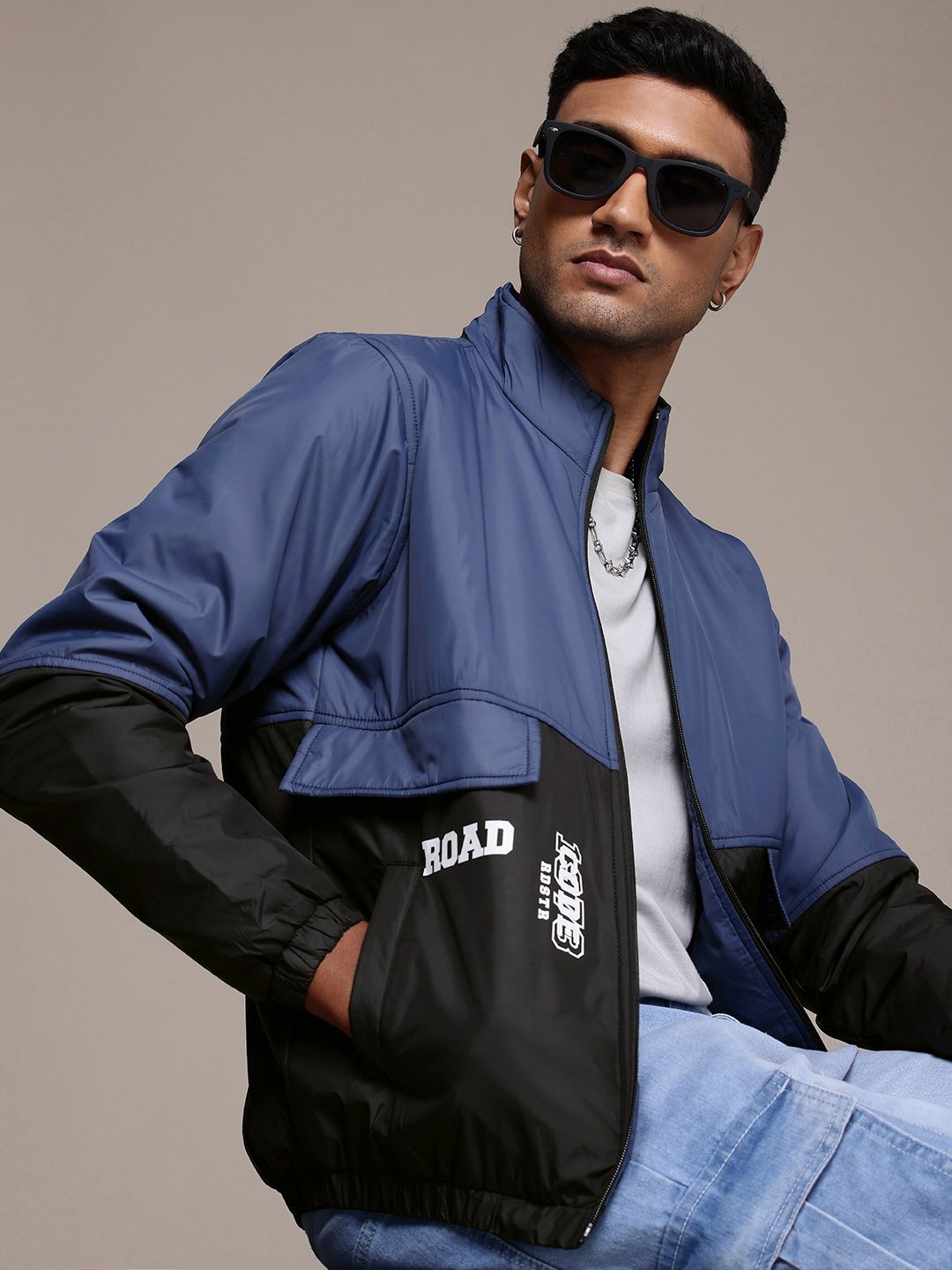 The Roadster Life Co. Colourblocked Bomber Jacket