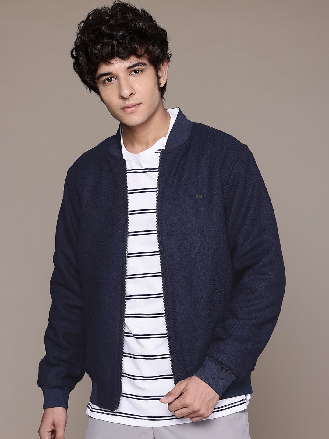 The Roadster Lifestyle Co. Reversible Textured Bomber Jacket