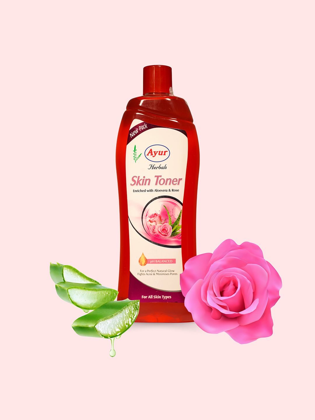 AYUR HERBALS Skin Toner With Rose & Mint - 500ml