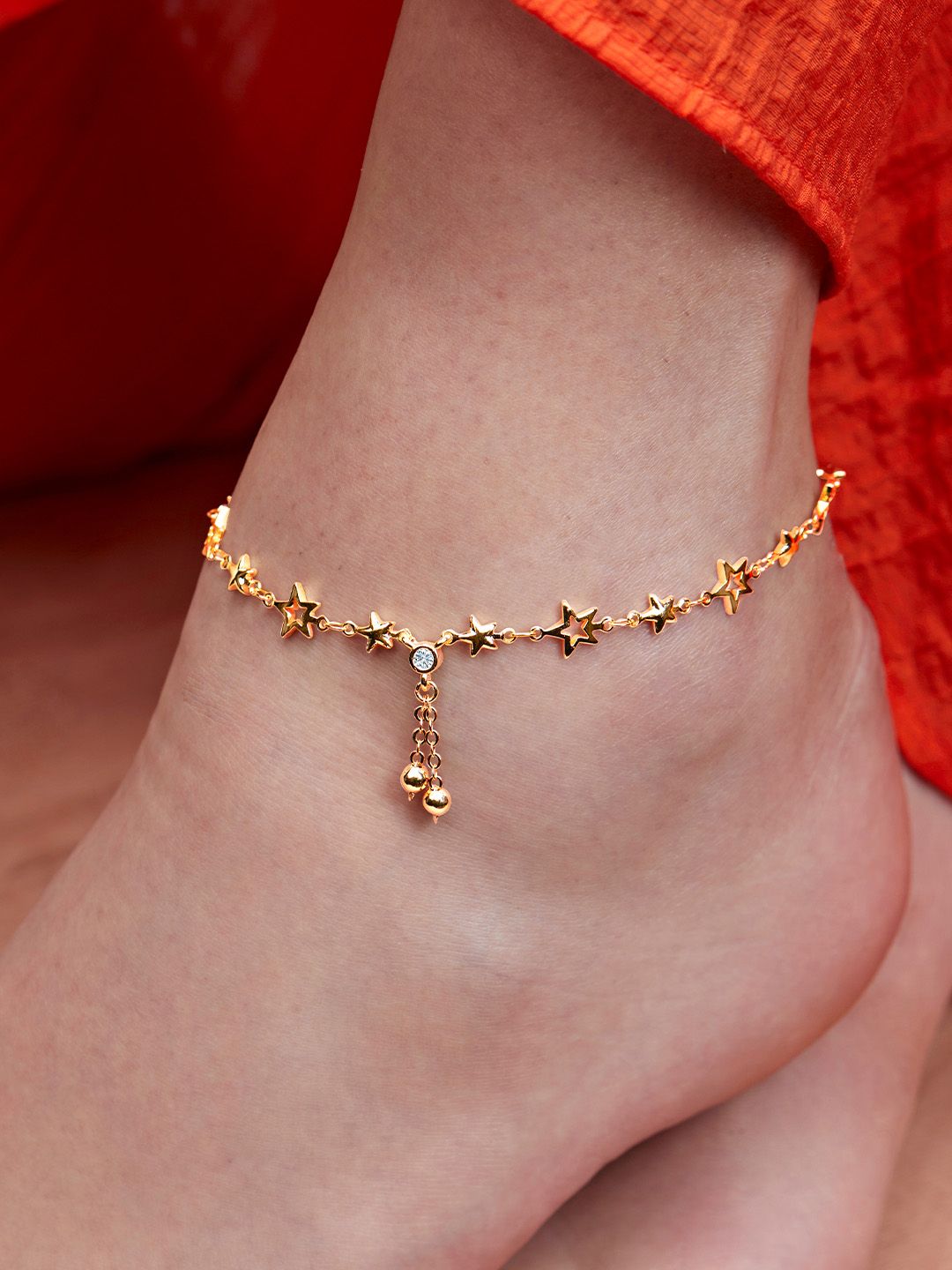 MINUTIAE Gold Plated Crystals Anklet