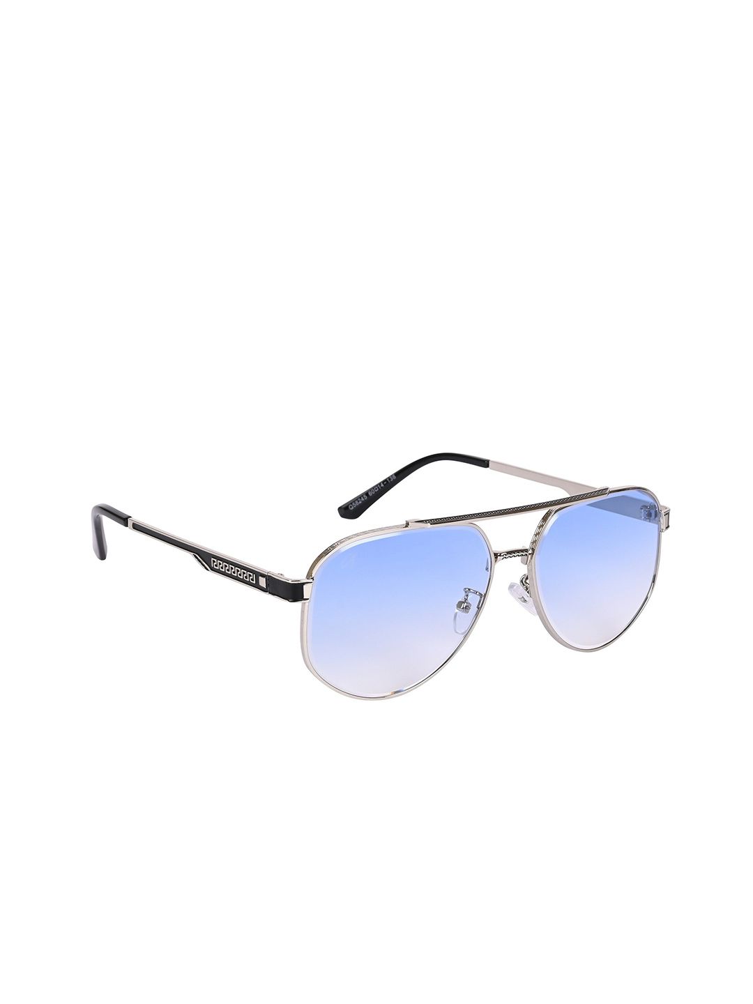 AISLIN Unisex Aviator Sunglasses with UV Protected Lens ES_12874-91-AS-58245-BLU-STBK-AV