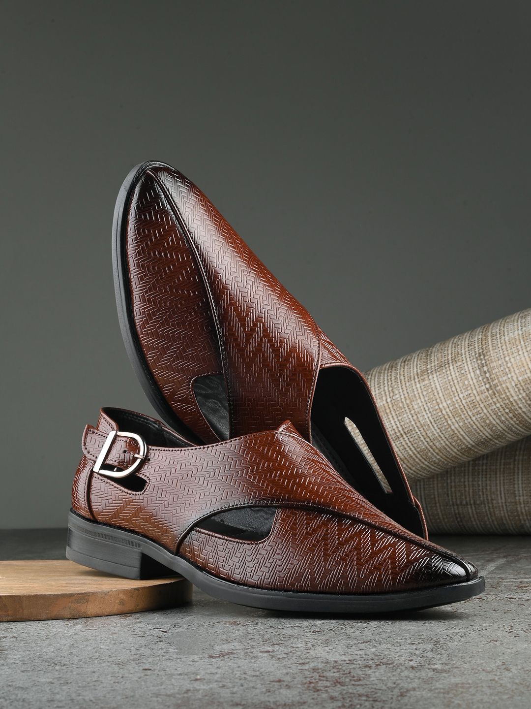 Men Shoes Style Sandals House of Pataudi Men Textured Shoes Style Sandals