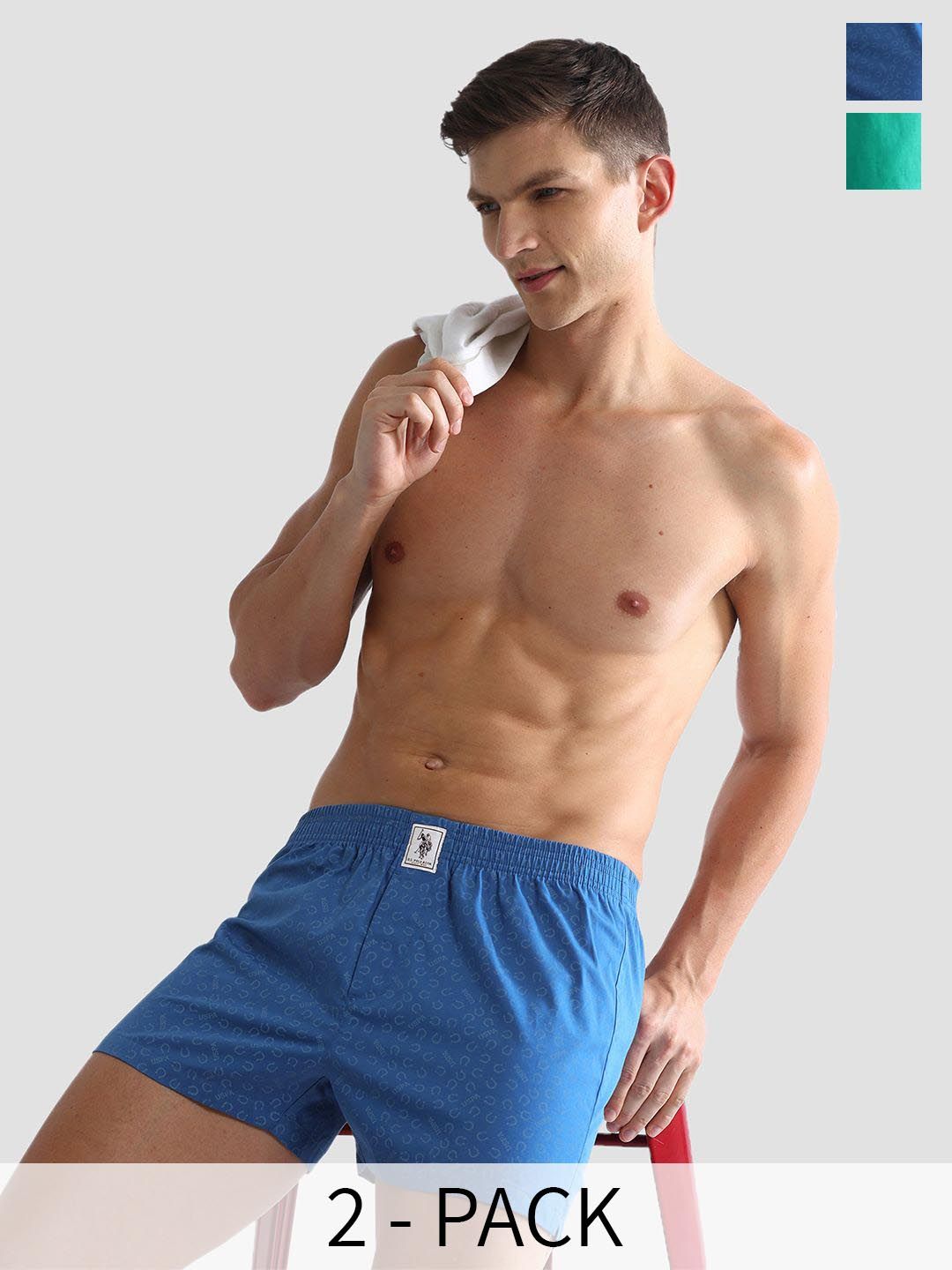 U.S. Polo Assn. Pack Of 2 Mid Rise Soft Cotton Boxers