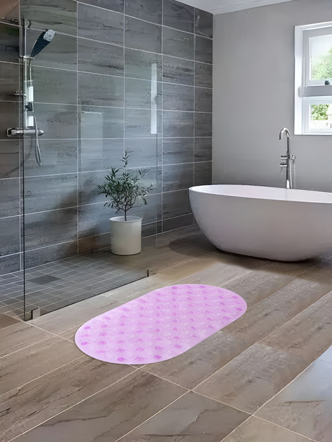 UMAI Purple Textured 240 GSM Anti-Skid Bath Mat