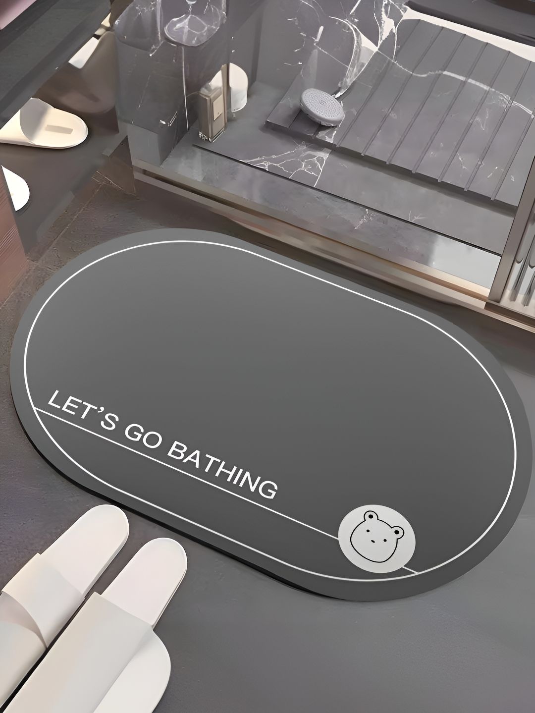 UMAI Grey Anti-Skid Bathroom Mat