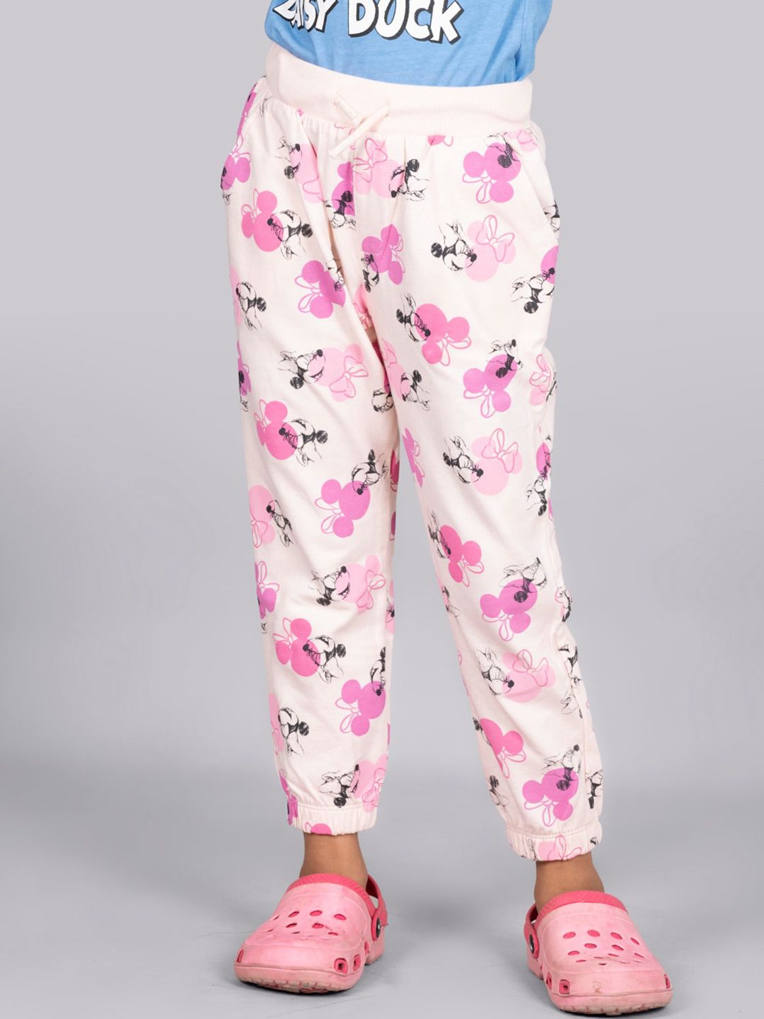 Zalio Zalio Girls Minnie Mouse Printed Pure Cotton Joggers