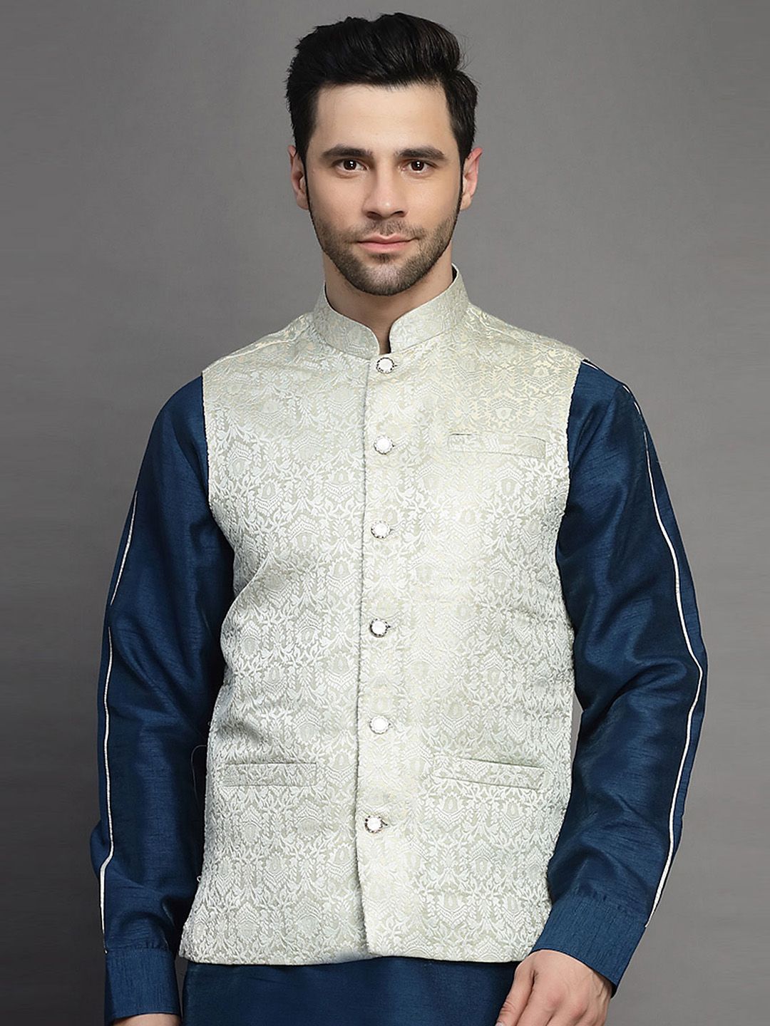 Utsav Fashion Woven Design Nehru Jacket