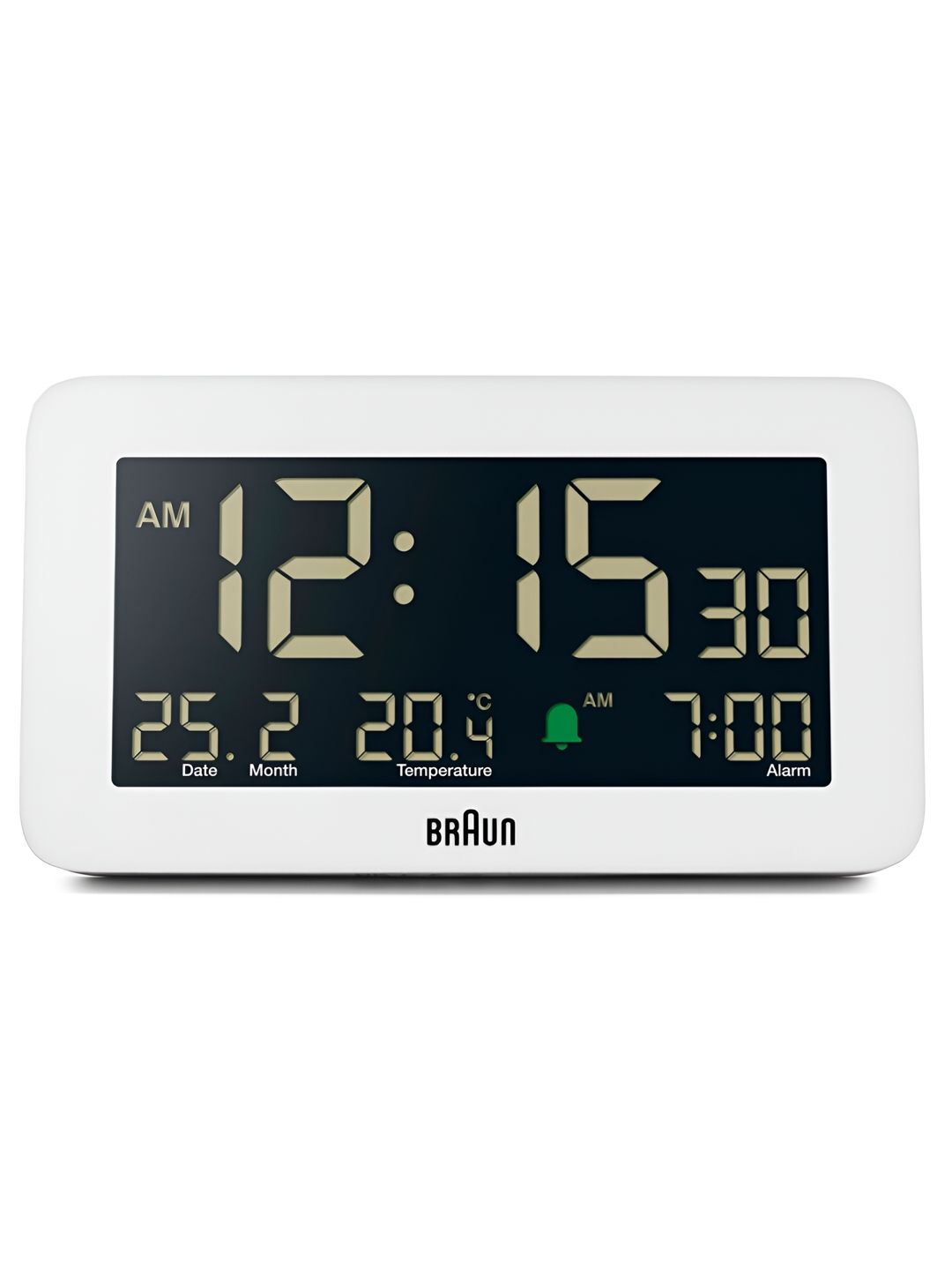 Braun White Contemporary Rectangle Shaped Digital Alarm Clock