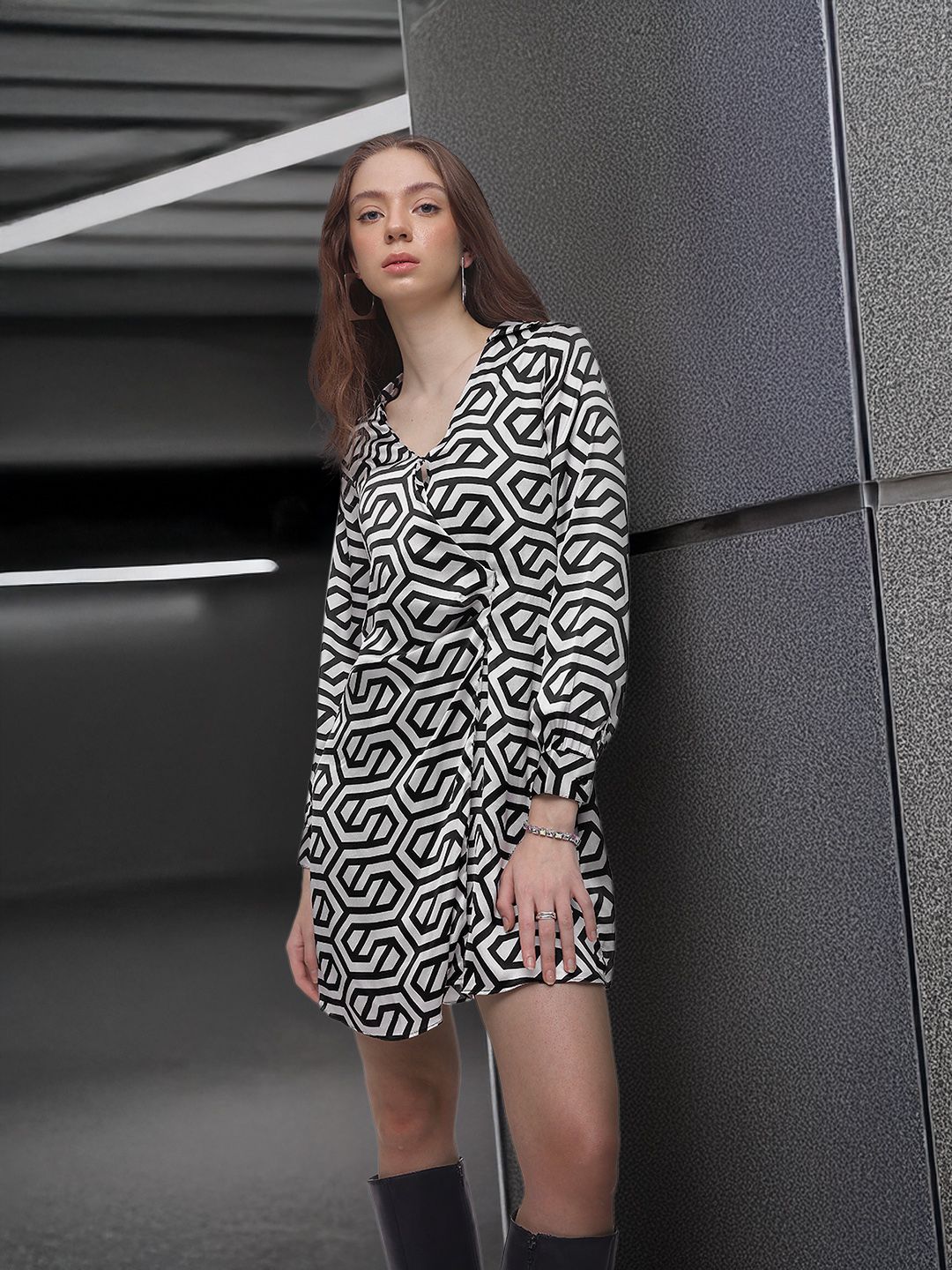 Buy French Connection Printed Satin A-Line Mini Dress - Dresses for Women  29411130 | Myntra