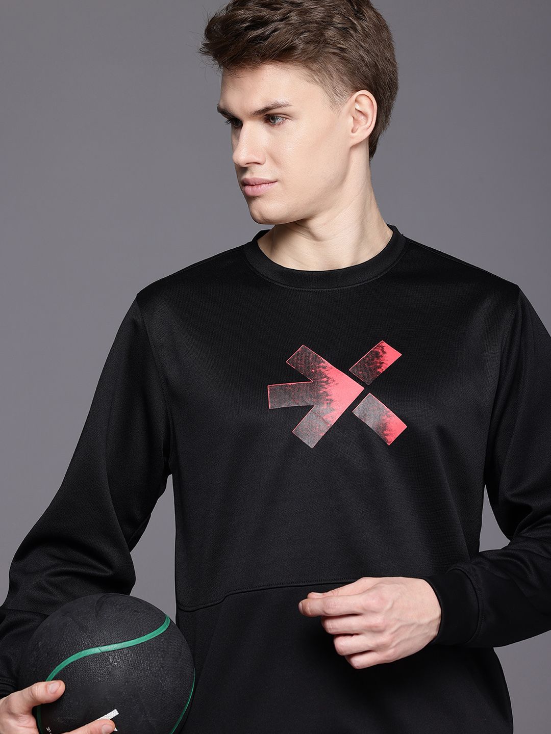 HRX by Hrithik Roshan Brand Logo Printed Rapid Dry Training Sweatshirt