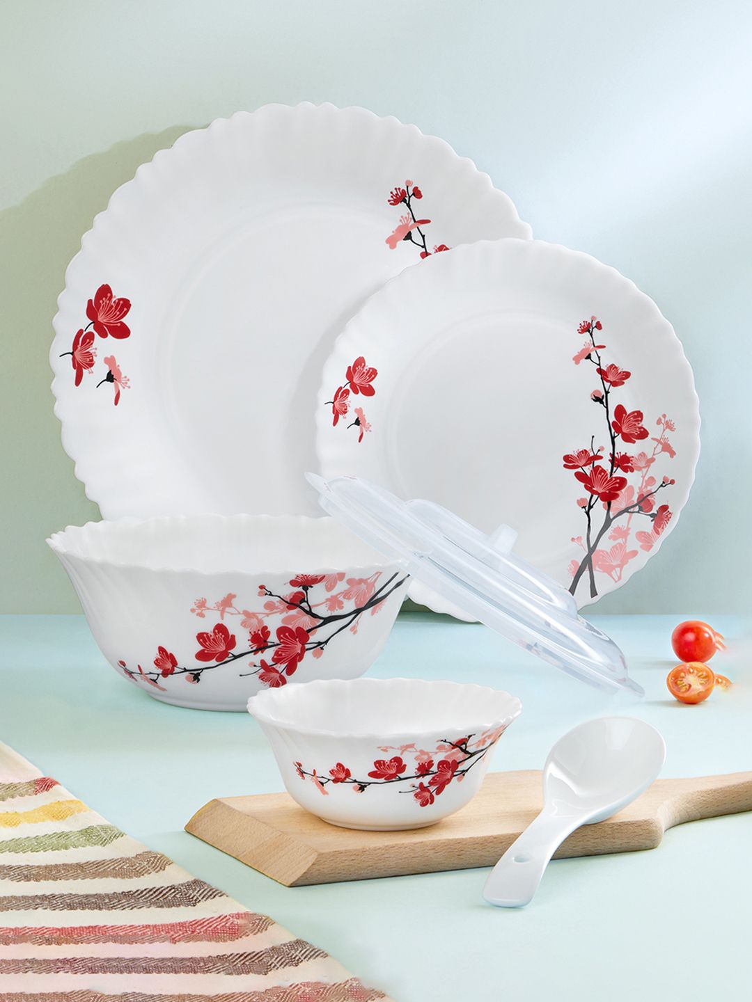 Buy Larah by BOROSIL Jupiter Alina Silk Series White Floral