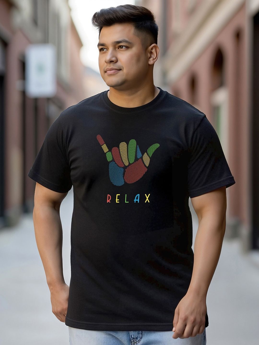 Bewakoof Plus Hang Loose Relax Graphic Printed Pure Cotton Regular-Fit T-shirt
