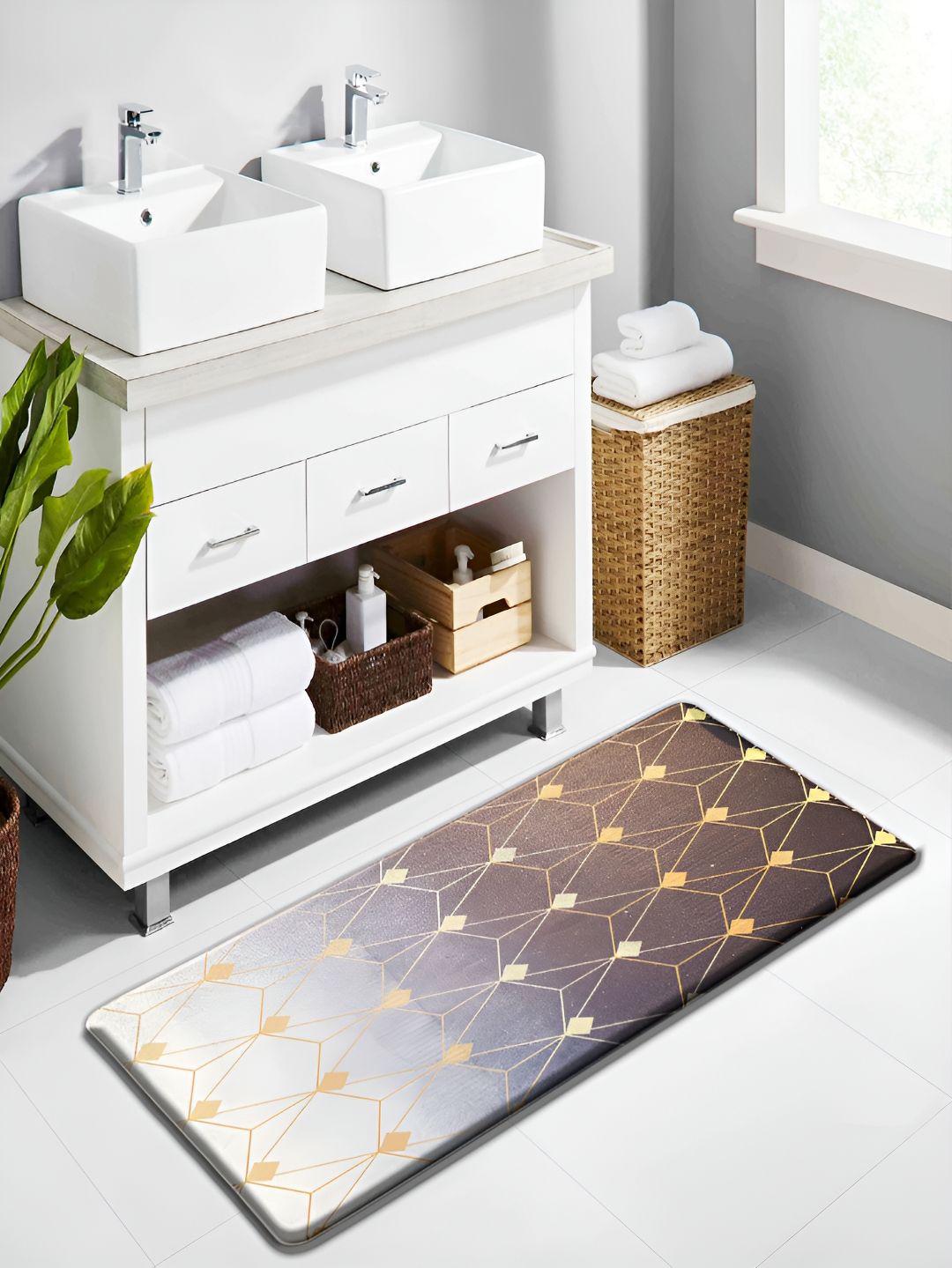 LUXEHOME INTERNATIONAL Brown Waterproof Floor Runner