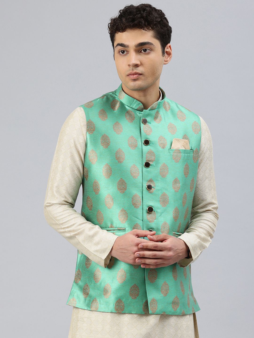 Manthan Men Woven Design Nehru Jacket