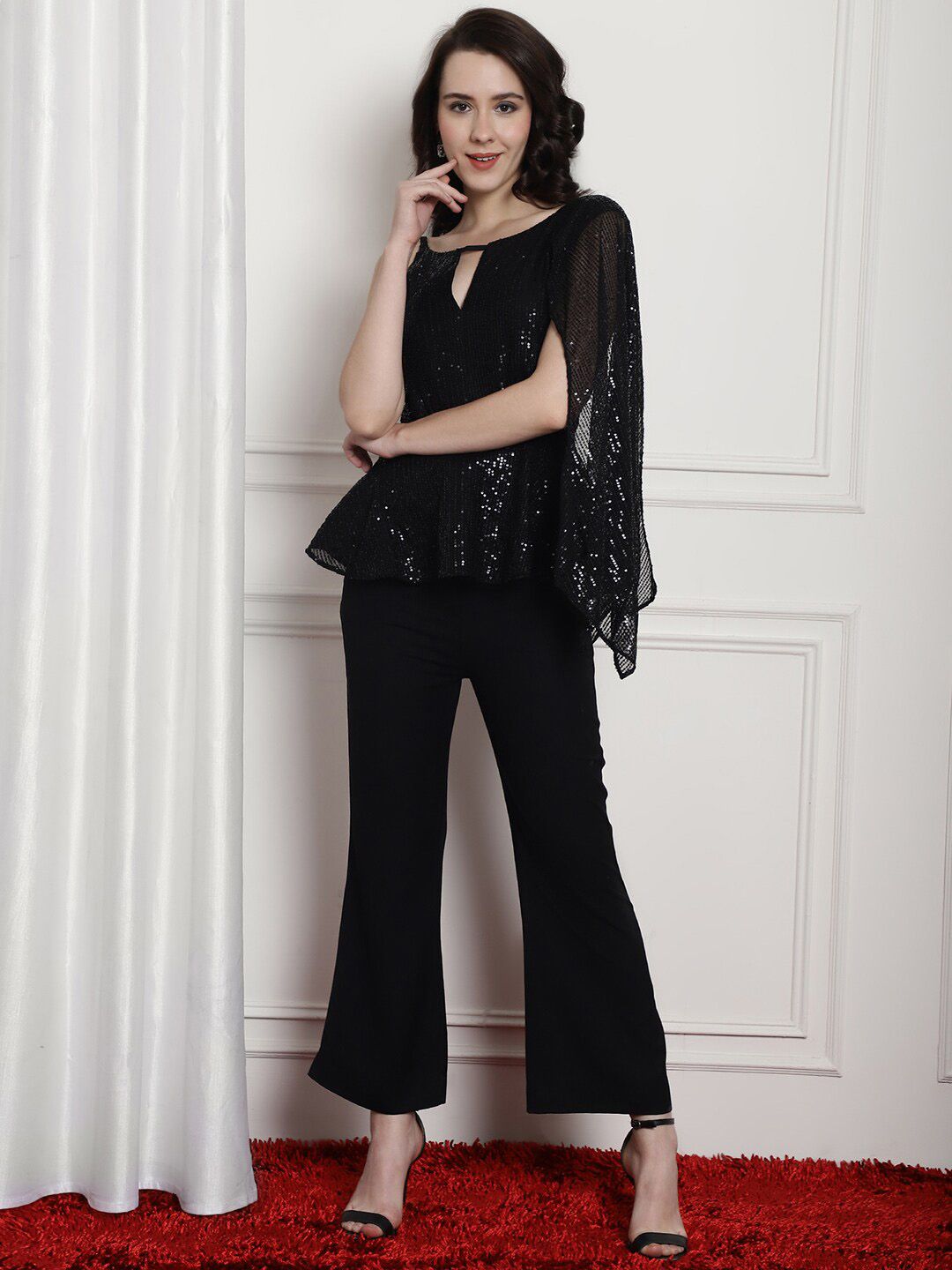 BLANC9 Sequinned Embellished Top & Trouser Co-Ord Set