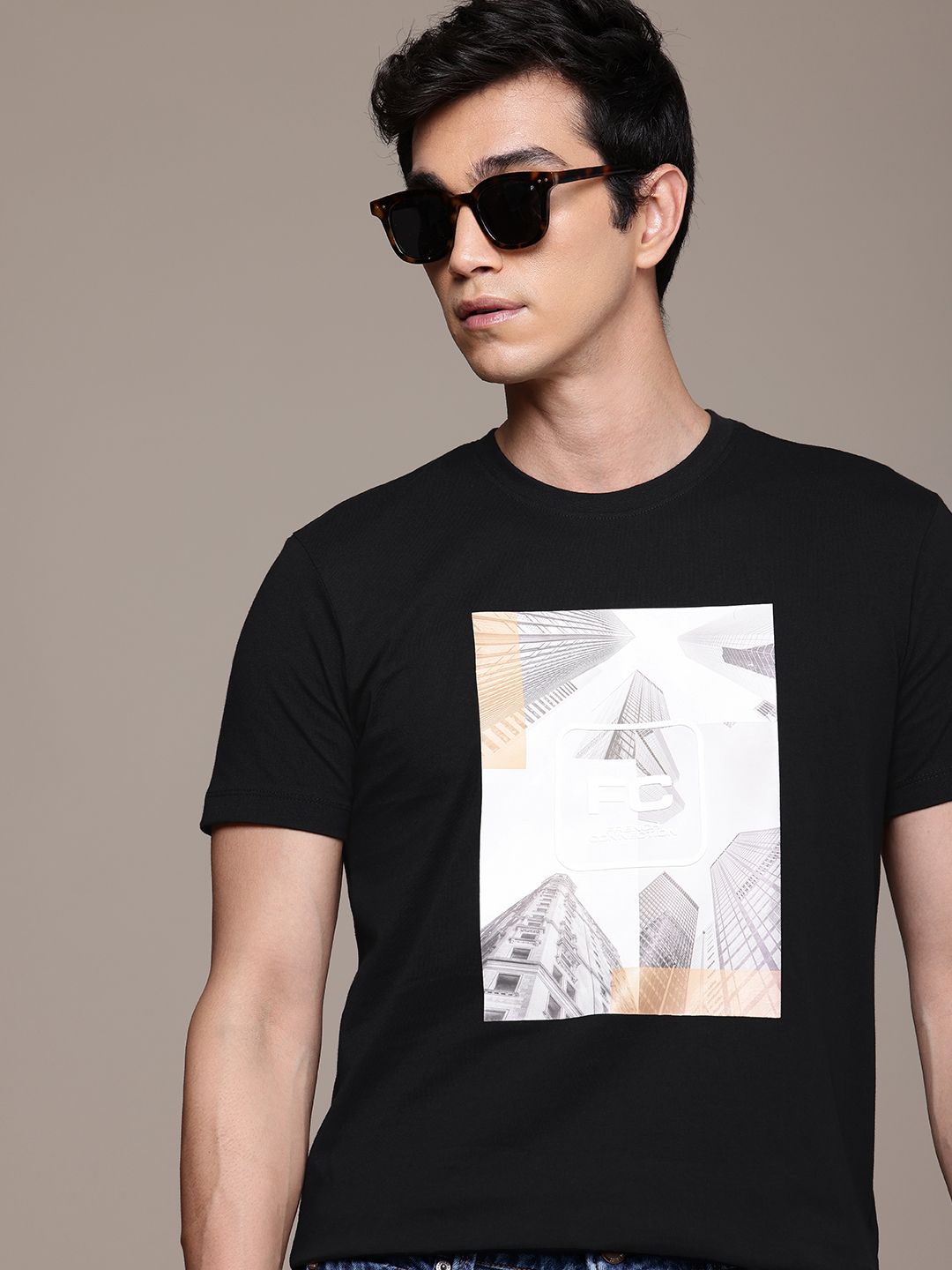 French Connection  Printed Pure Cotton T-shirt