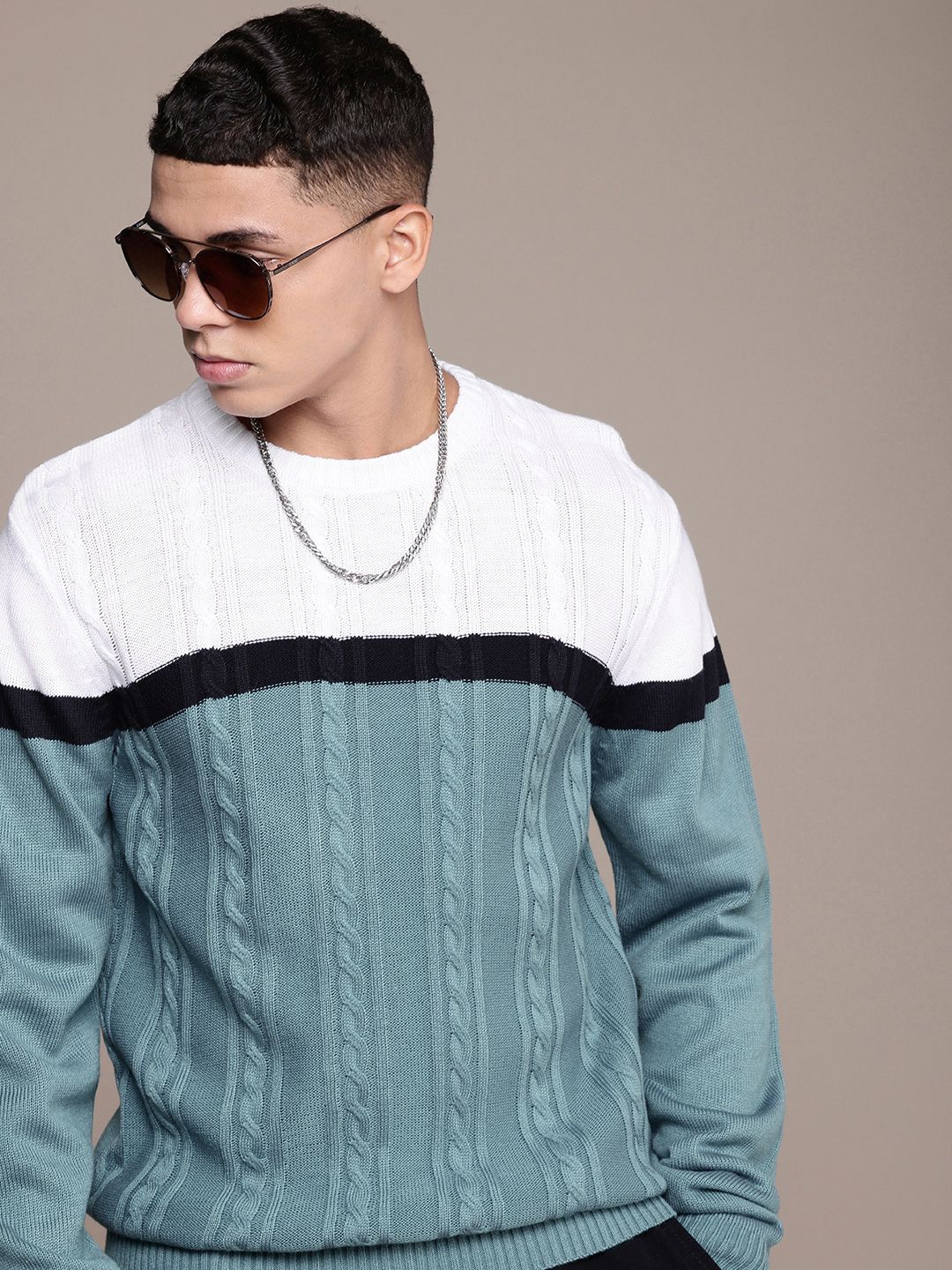 The Roadster Life Co. Colourblocked Pullover Sweater