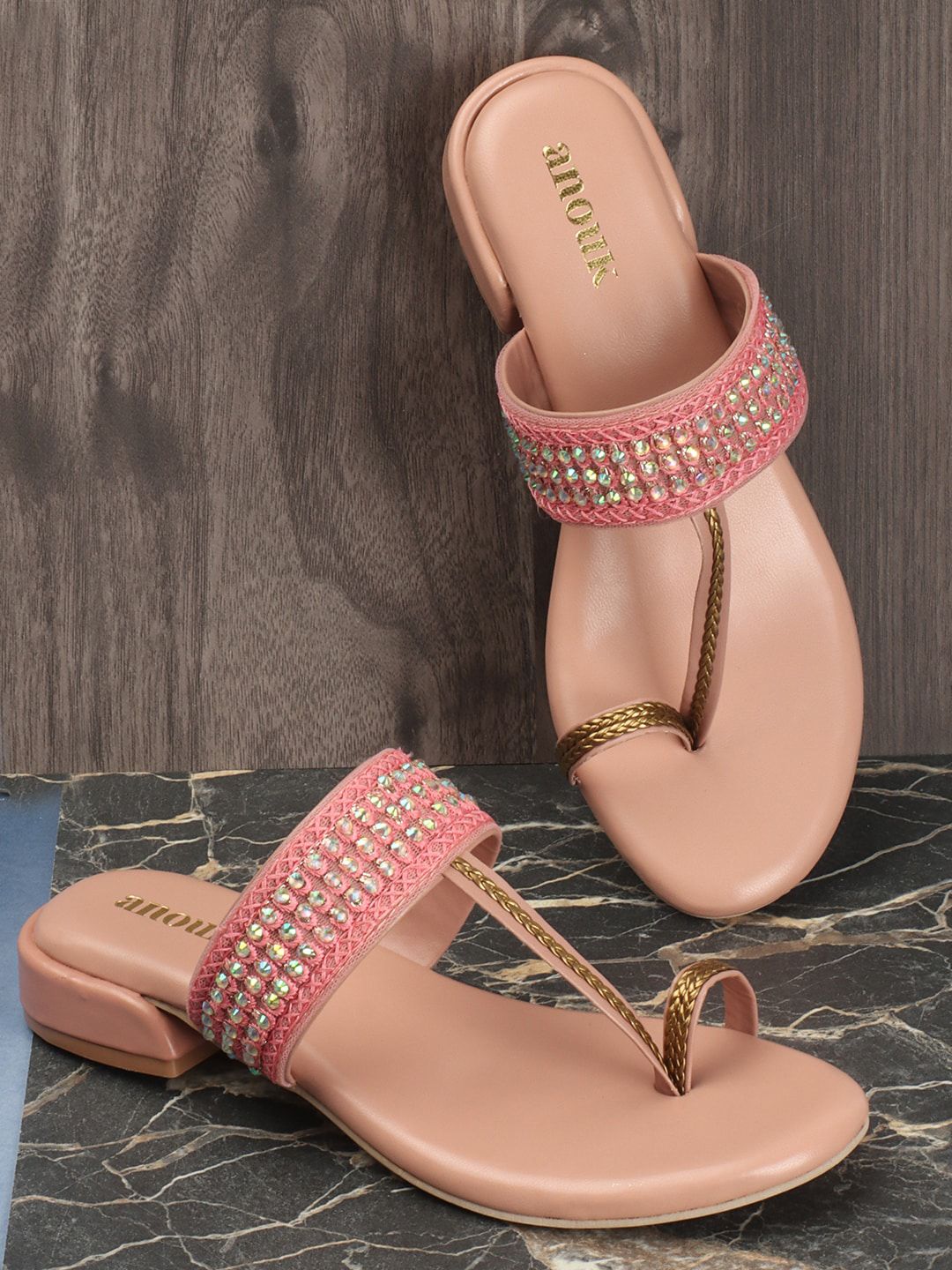 Anouk Embellished Block Heels