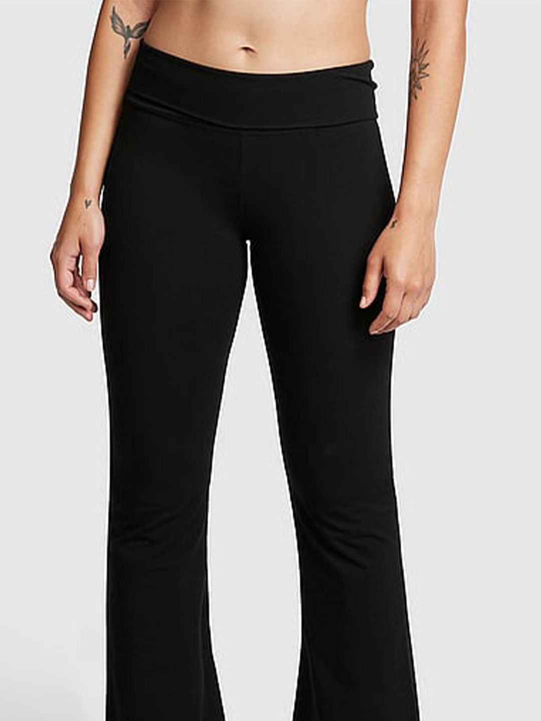 Buy Victoria's Secret PINK Cotton Foldover Flare Leggings - Track