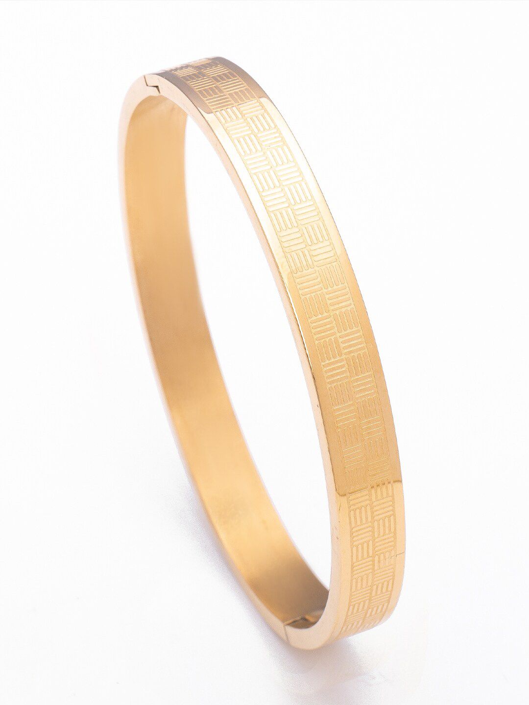 SWASHAA Men 18K Gold-Plated Kada Bracelet
