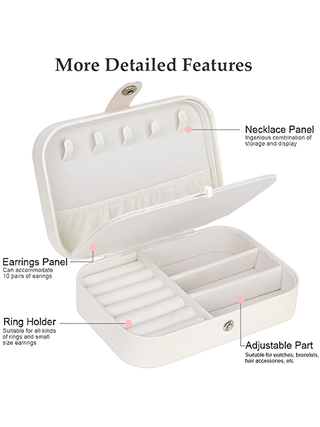 KriShyam White Portable Jewellery Organiser
