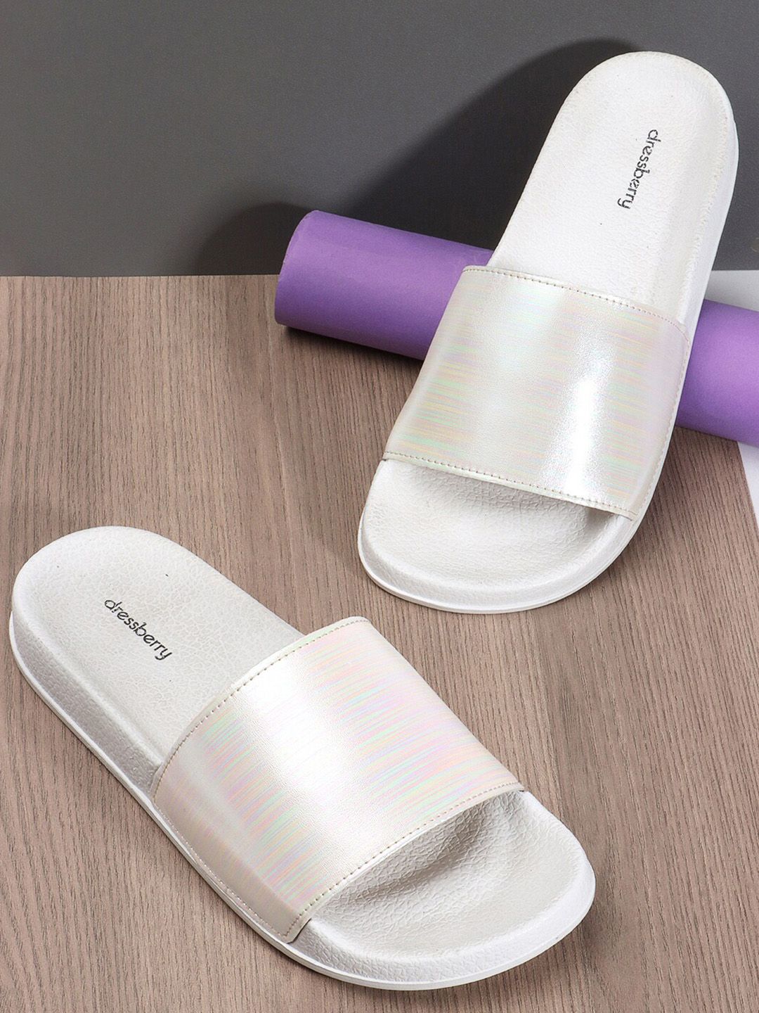 DressBerry Women White Sliders