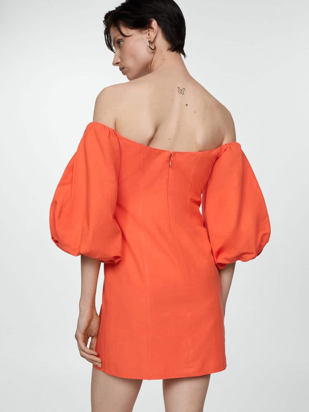 Off-Shoulder Puff Sleeves Sheath Dress