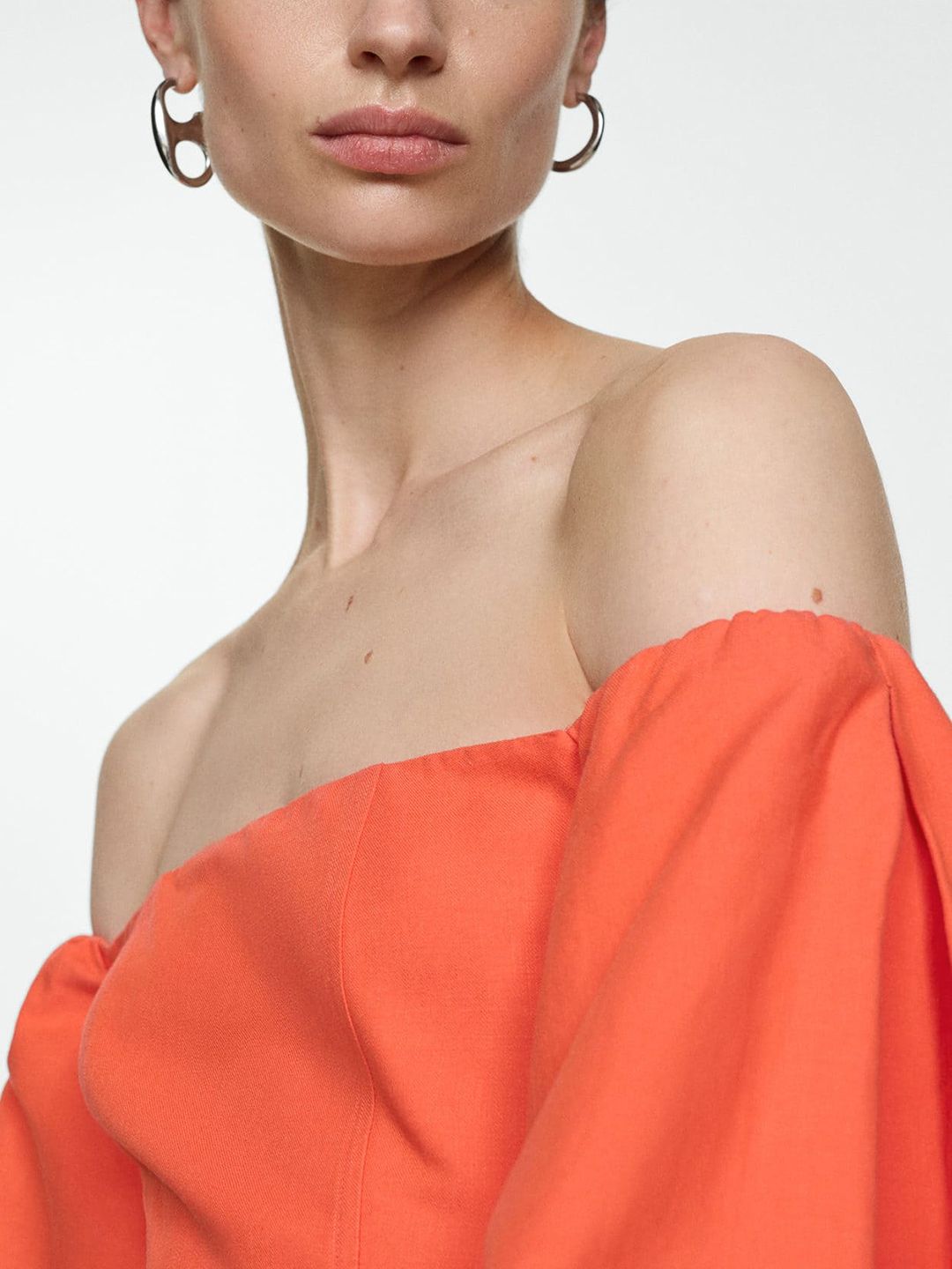 Off-Shoulder Puff Sleeves Sheath Dress
