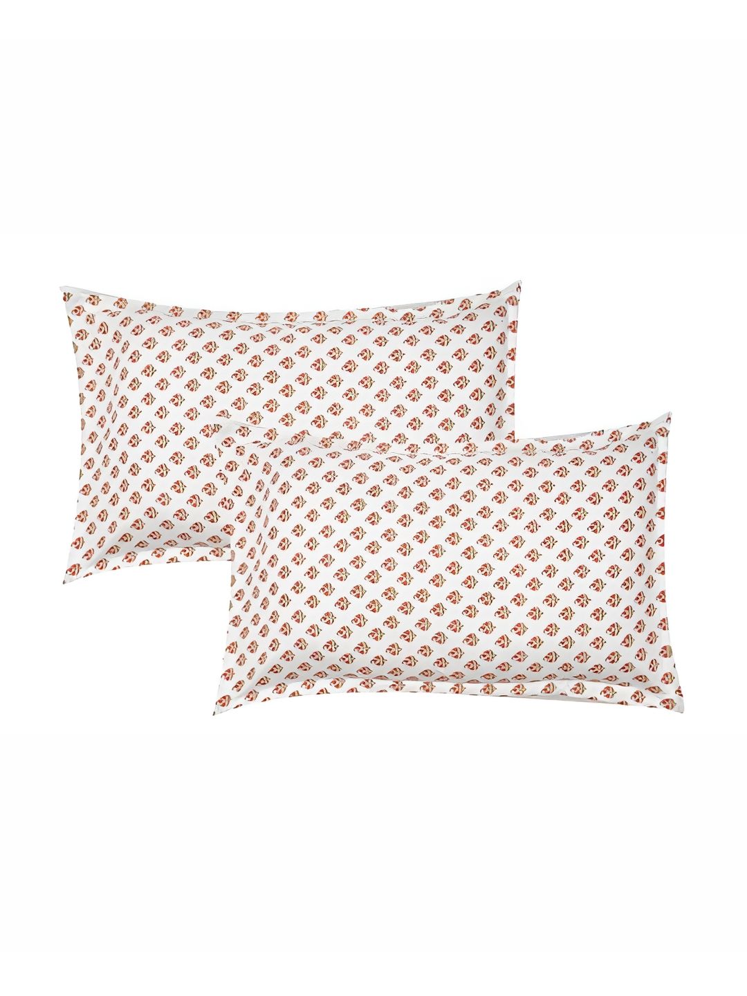 RRC RRC Pink & White 2 Pieces Printed Rectangle Pillow Covers