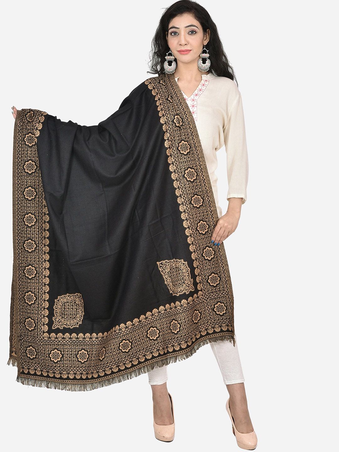 BAISA Women Woven Design Acrylic Shawl