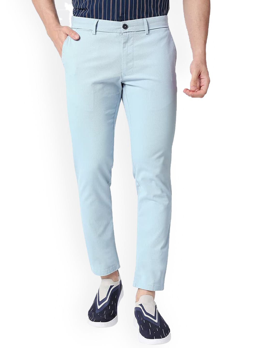 Basics Men Mid-Rise Slim Fit Chinos Trousers