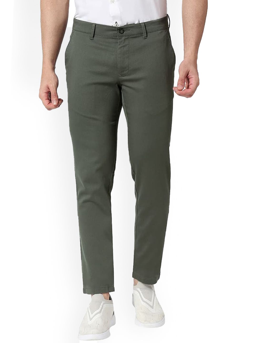 Basics Men Slim Fit Cotton Regular Trousers