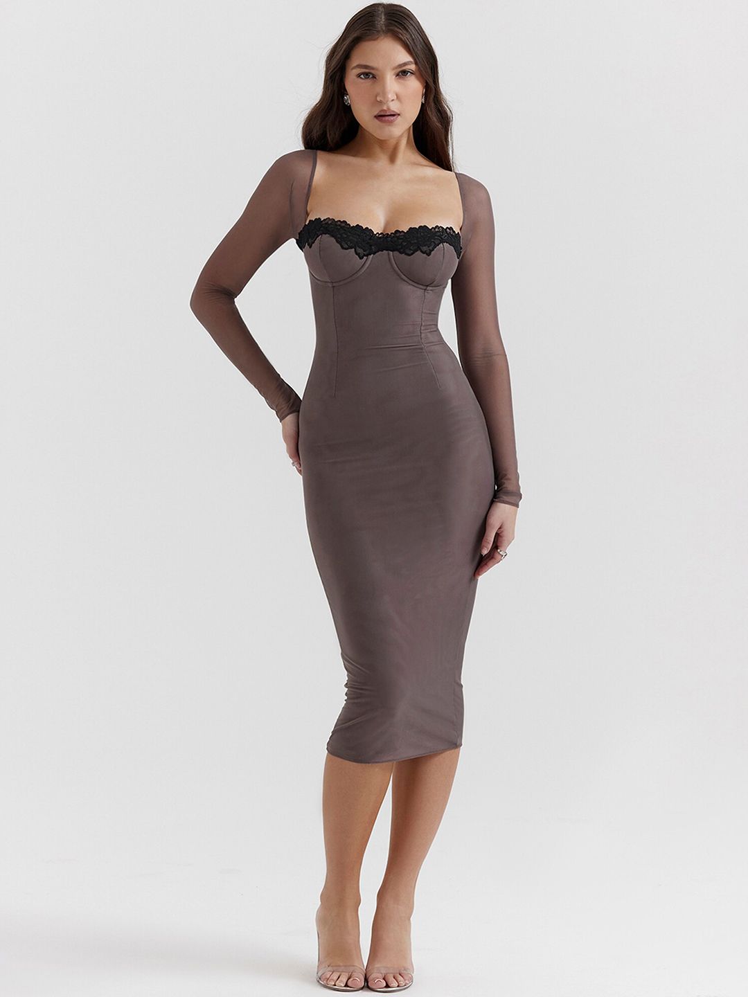 Buy LULU & SKY Sweetheart Neck Lace-Edge Bodycon Midi Dress - Dresses for Women 29497560 | Myntra Buy LULU & SKY Sweetheart Neck Lace-Edge Bodycon Midi Dress - Dresses for Women 29497560 | Myntra