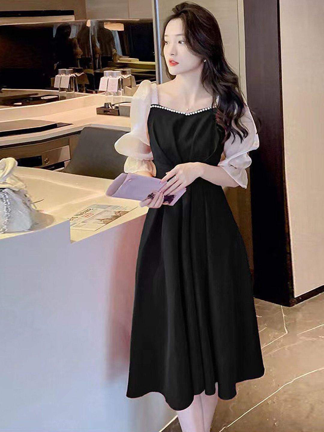 Buy DressBerry Women Floral Embroidered Fit and Flare Midi Dress - Dresses  for Women 34207074 | Myntra
