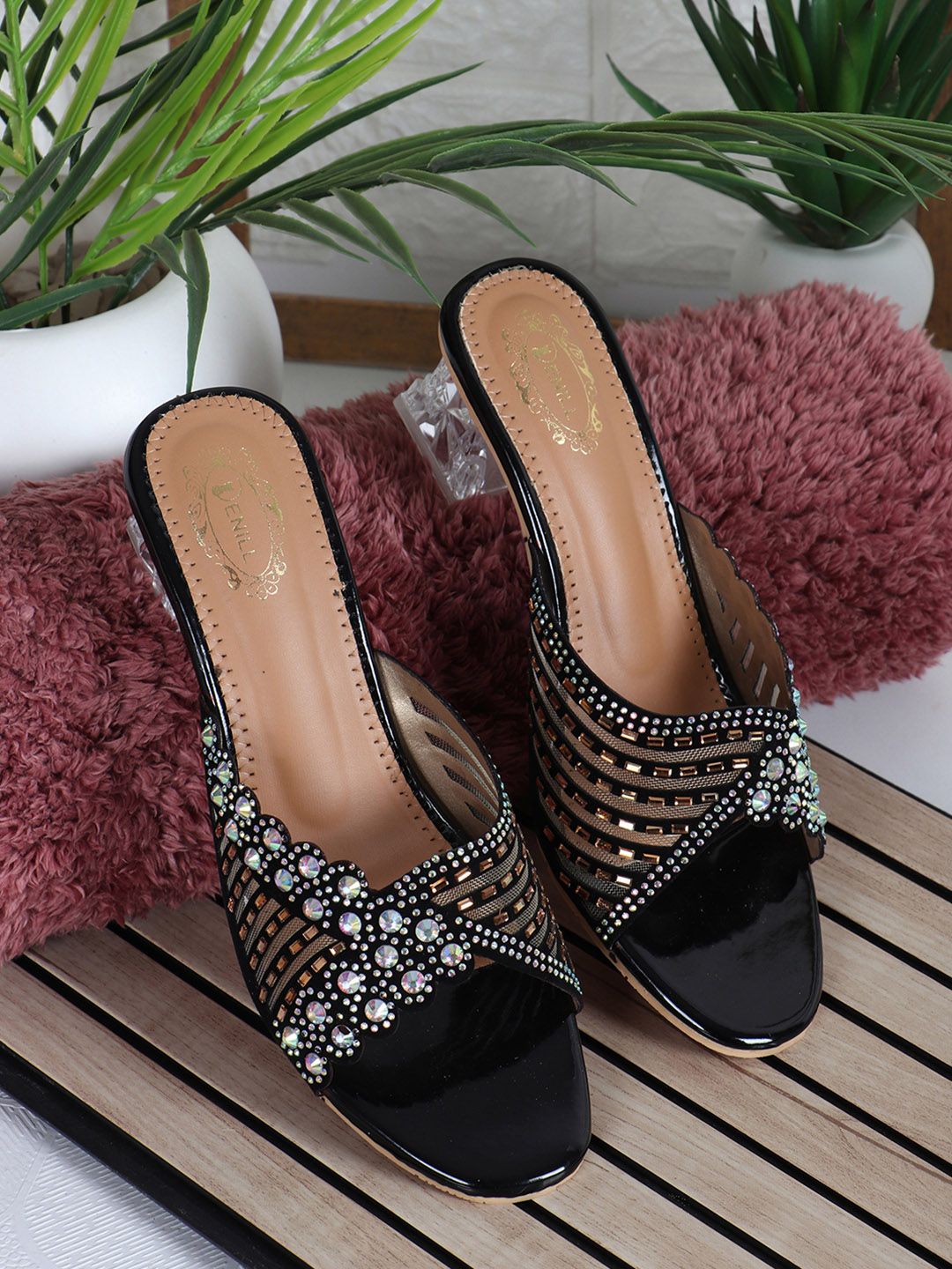 Denill Embellished Block Heels