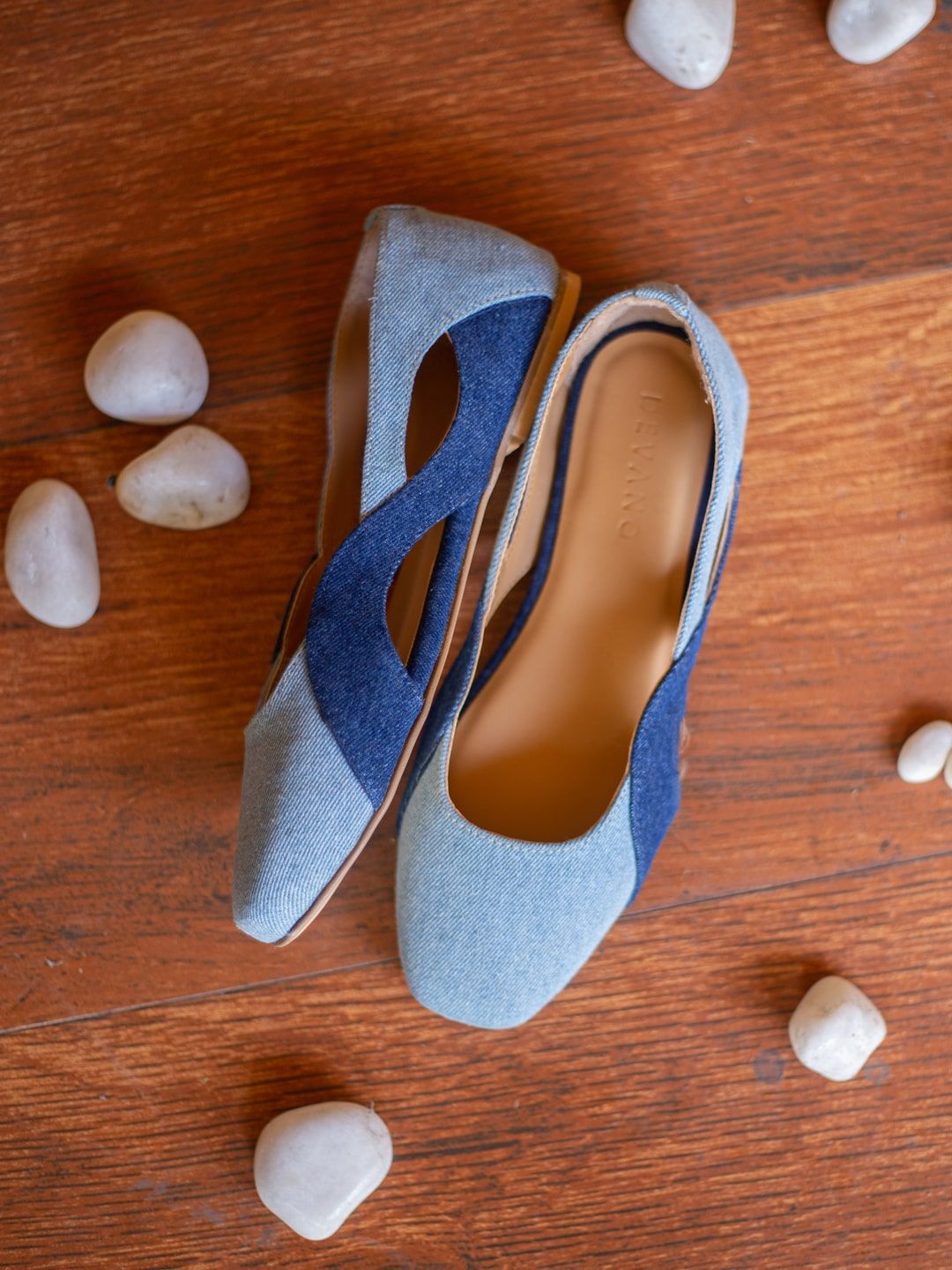 Devano Round Toe Denim Ballerinas