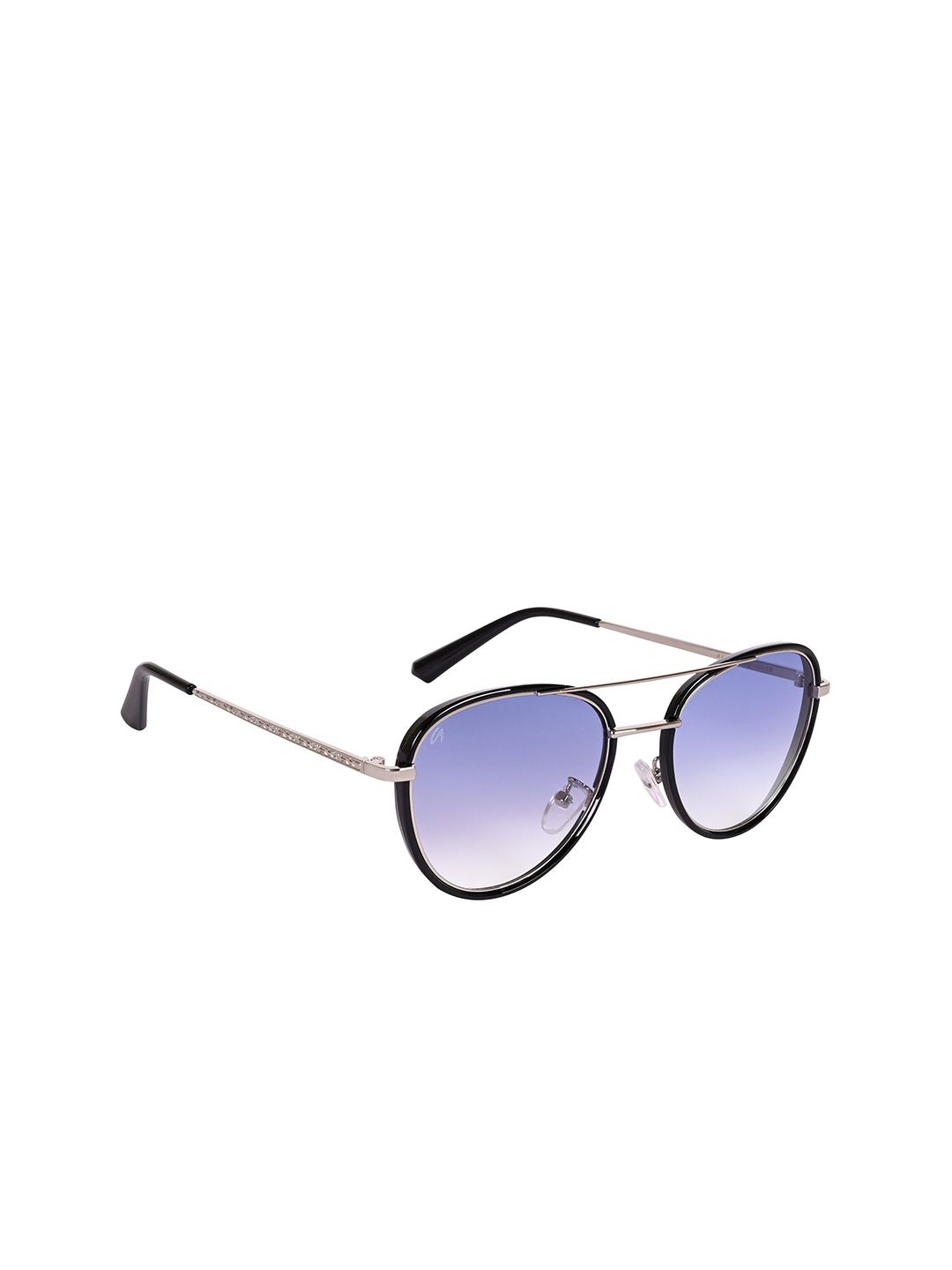 AISLIN Unisex Aviator Sunglasses with UV Protected Lens ES_13407-93-AS-8517-BLU-STBK-AV