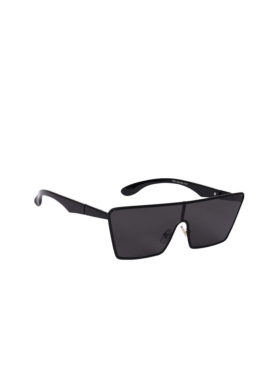 AISLIN Unisex Rectangle Sunglass With UV Protected Lens ES_12824-97-AS-7860-BLK-BLK-WFRT