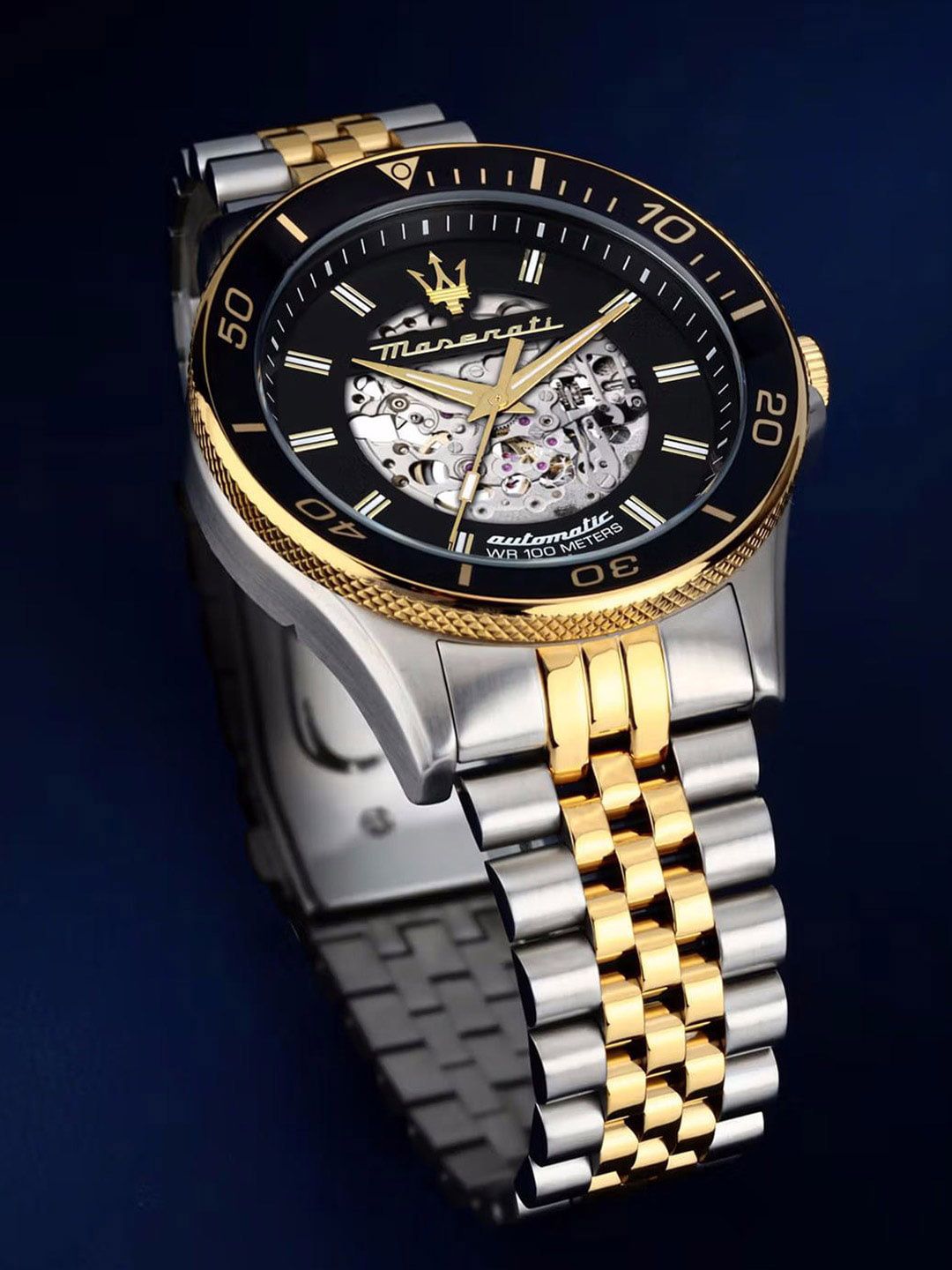 Buy Maserati Men Skeleton Dial & Analogue Automatic Motion Powered