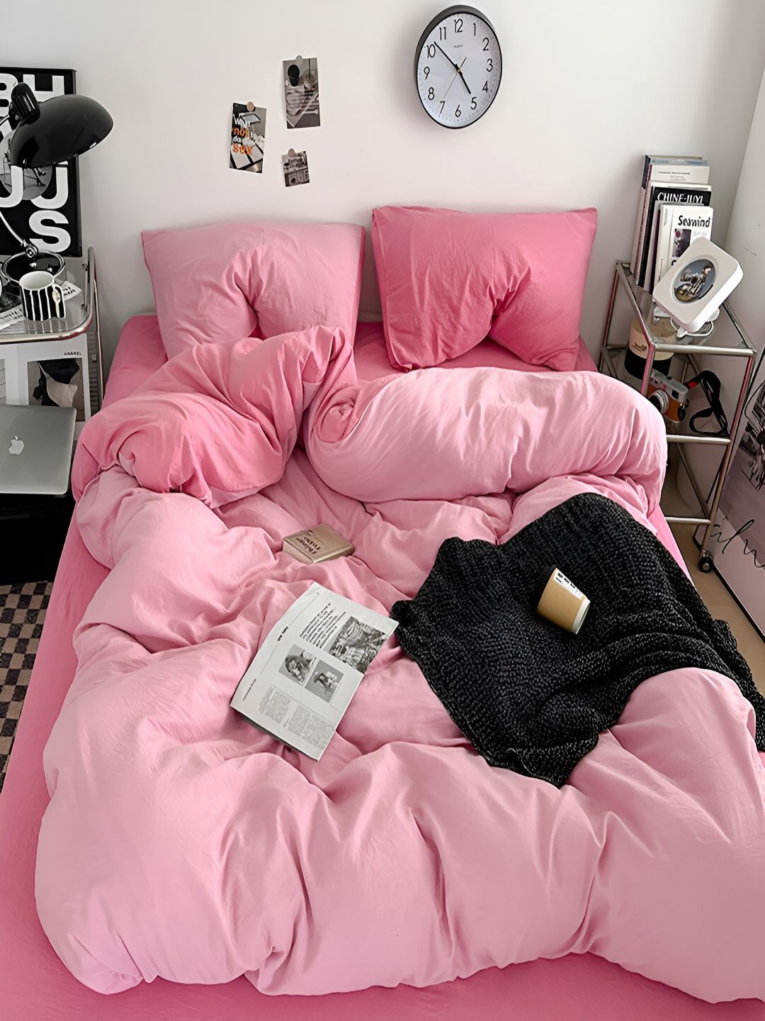 JC HOME Pink AC Room Single Bedding Set
